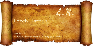 Lorch Martin névjegykártya